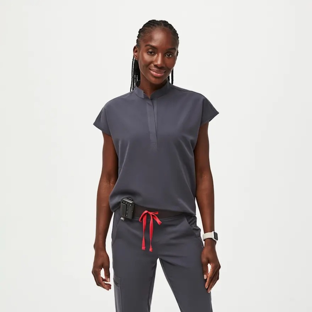 Figs Charcoal Gray Rafaela Oversized Scrub Top